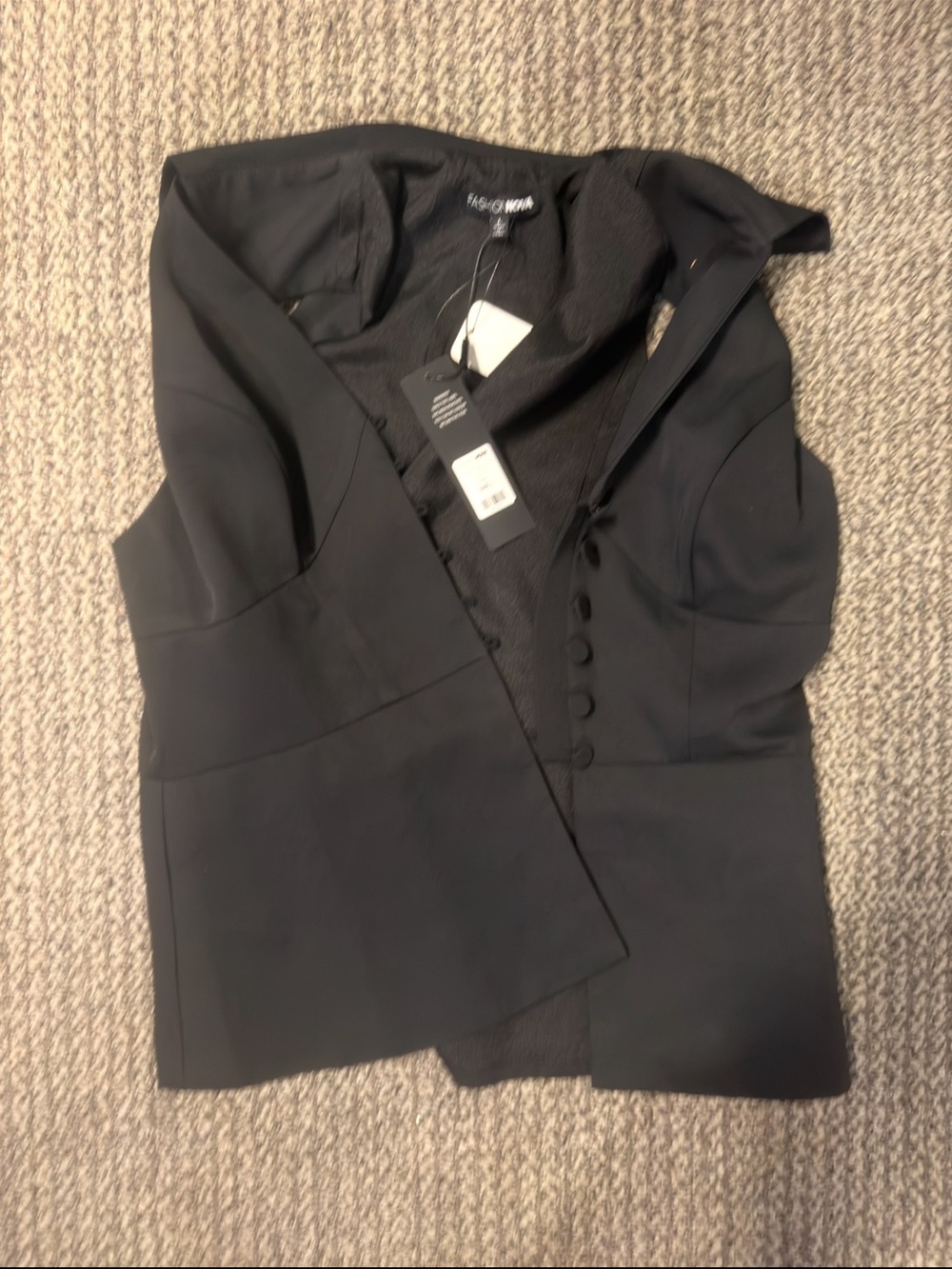 Fashion Nova Black Tailored Sleeveless Blazer